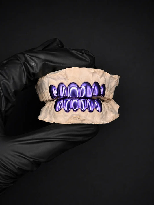 Custom Pink Grillz – Solid Silver & Gold Precision Fit Grillz | Red, Blue, Green, Black, ...