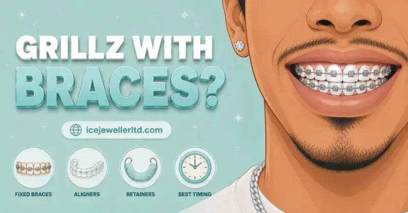 Can you wear grillz with braces – fixed braces, aligners and retainers guide by Ice Jeweller UK