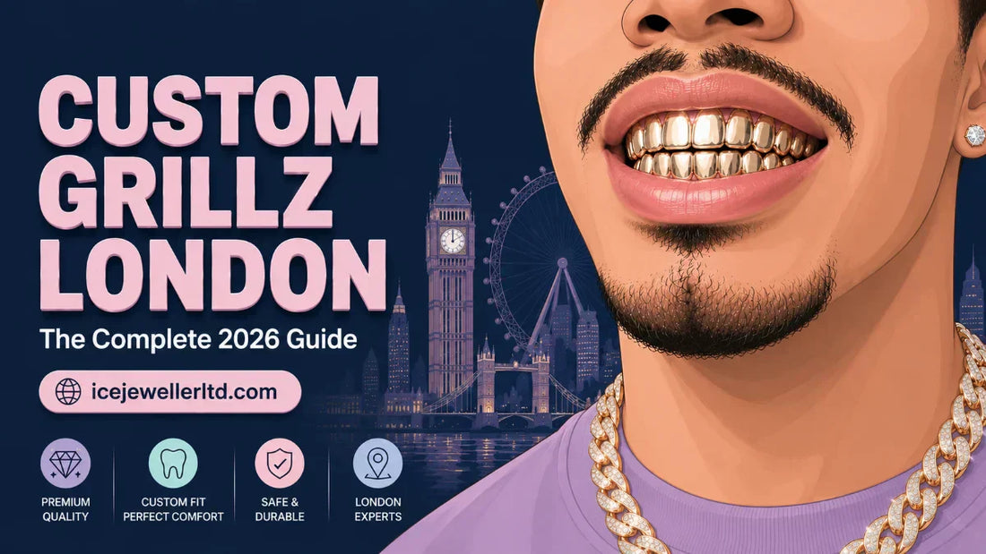 Custom grillz London 2026 complete guide – handcrafted gold grillz by Ice Jeweller Covent Garden