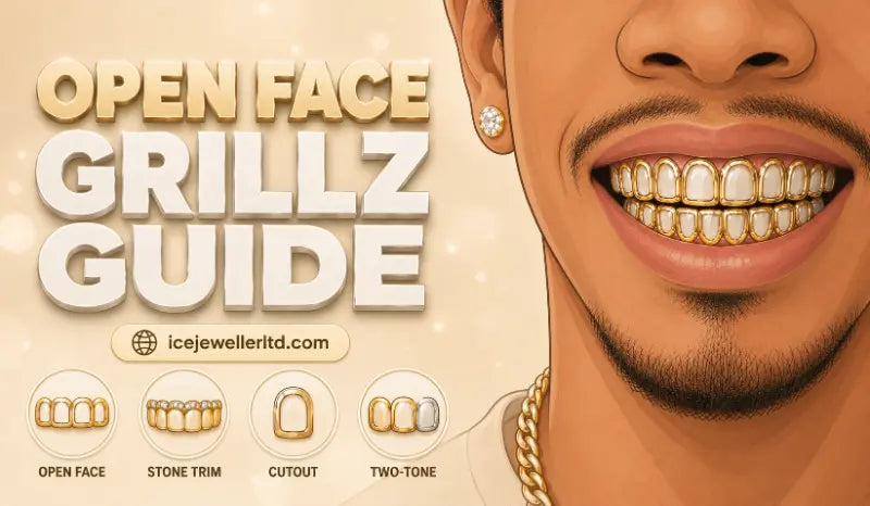 Open face grillz complete UK guide – styles, variations and how to order, Ice Jeweller