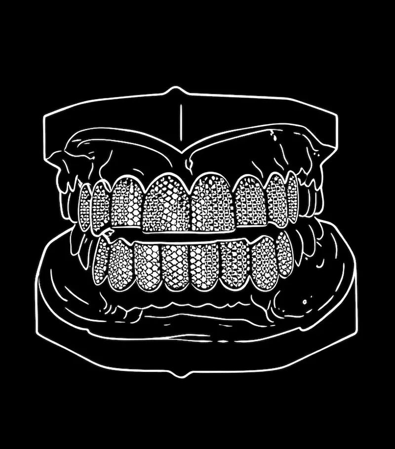 Custom gold and silver grillz on black background by Ice Jeweller Ltd UK