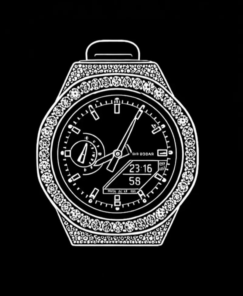 Luxury gold vvs lab diamond watch on black background by Ice Jeweller Ltd UK