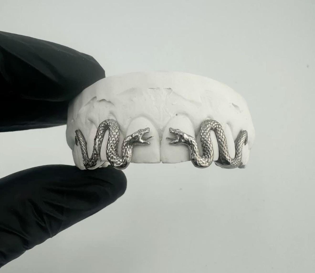 Custom Snake Grillz: Silver or Gold Snake Teeth Grill - CAD Design