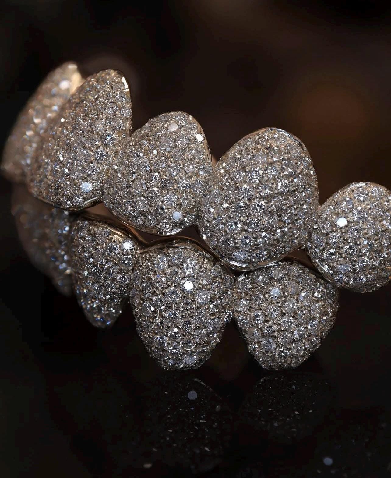 Custom Iced Grillz: VVS Moissanite, Sterling Silver or Gold