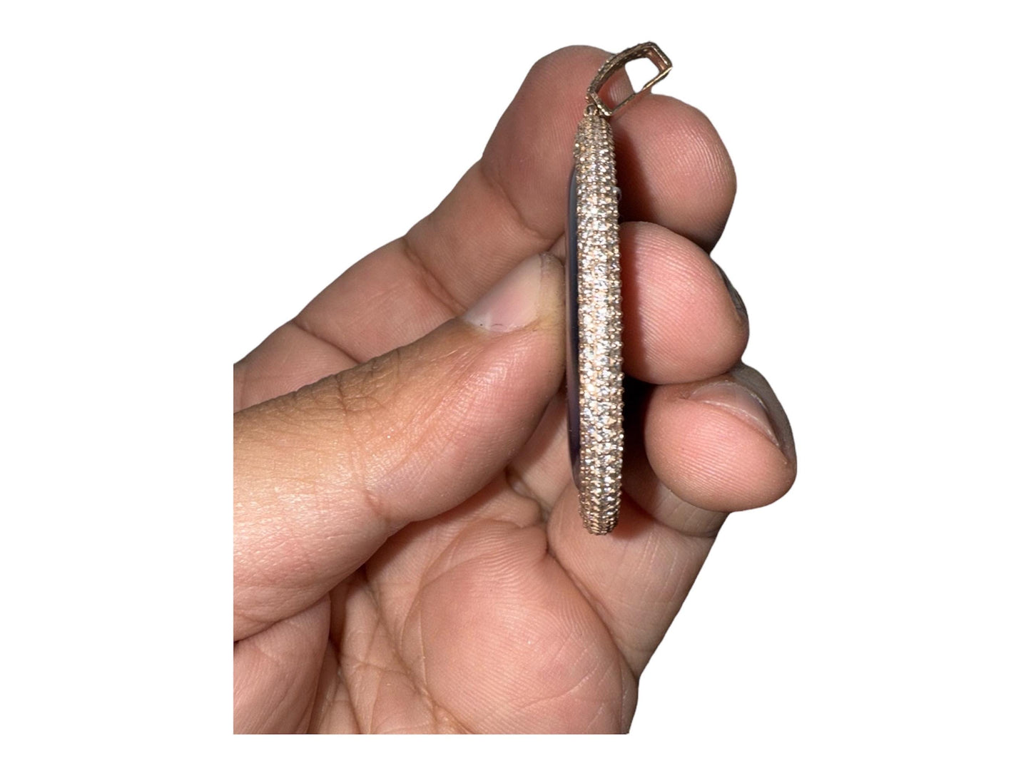 Custom Photo Memory Pendant • Round Moissanite Halo • 925 Silver / 9K-14K Gold • Personalized Keepsake Gift