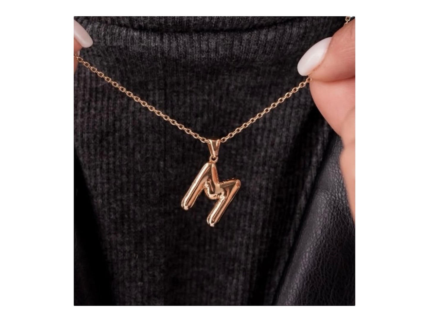 9K Gold Balloon Letter Pendant – Alphabet Initial Charm, Personalized Jewelry Gift, Without Chain