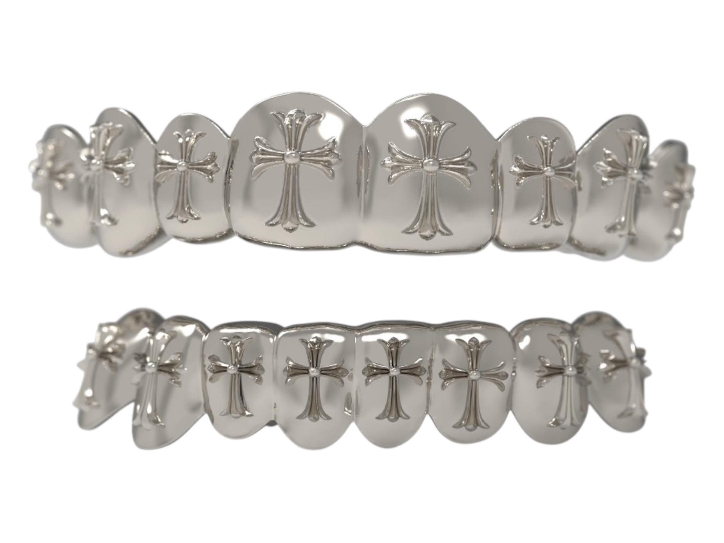CAD-designed Cross Grillz  – 925 Silver or 9K/14K Gold – Dental-Grade Fit