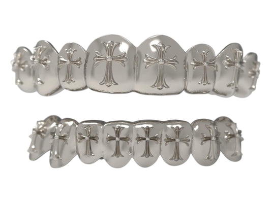 CAD-designed Cross Grillz  – 925 Silver or 9K/14K Gold – Dental-Grade Fit