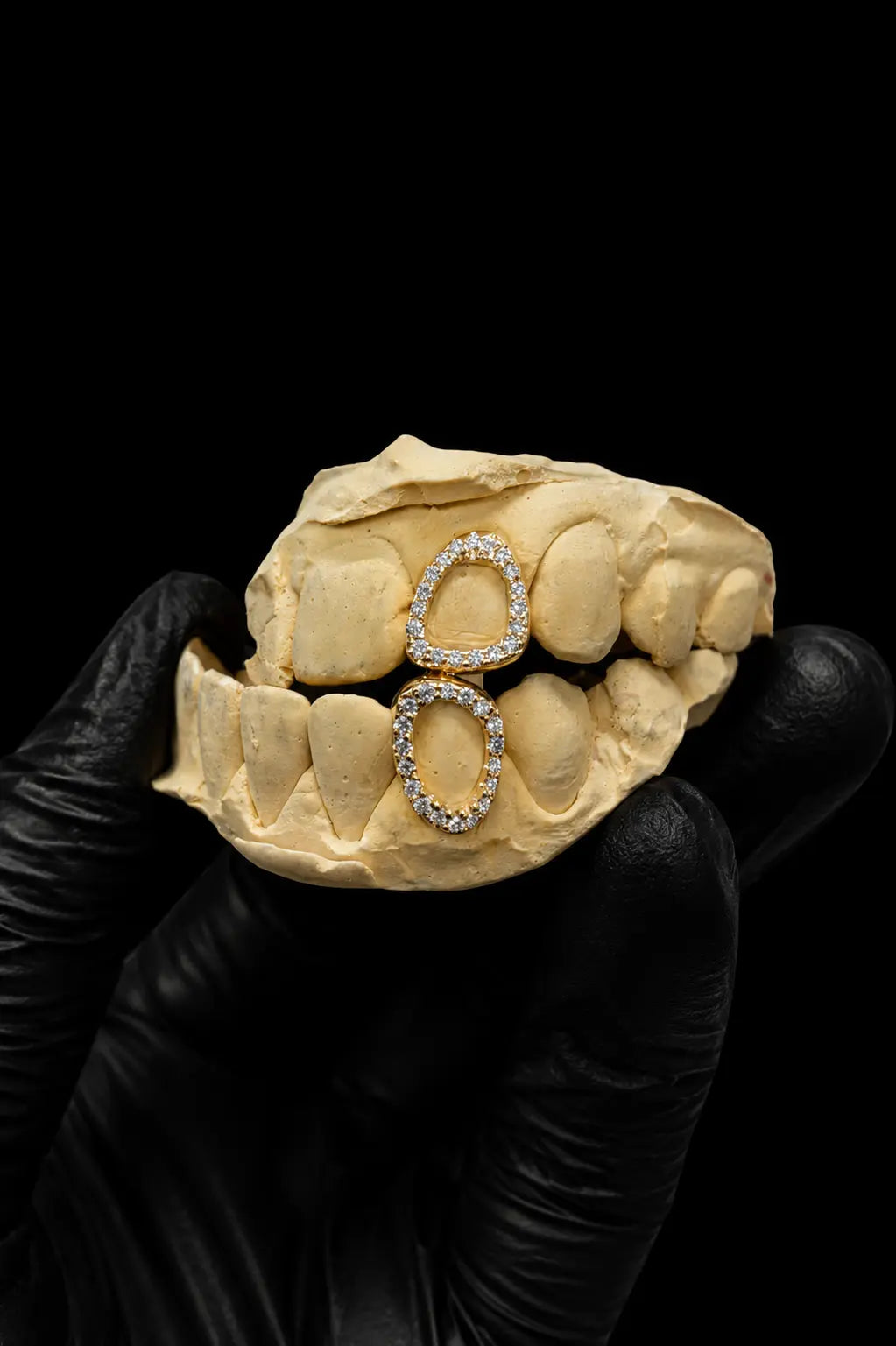 Luxury custom iced out grillz worn with diamond moissanite shine